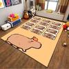 Cute Cartoon Animal Carpet with Sleeping Capybaras and Orange Accent Suitable for use as an anti-slip for living room bedroom sofas