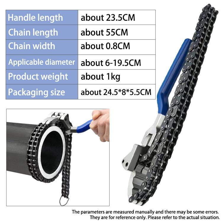 Chain Type Oil Filter Wrench Heavy Duty Filter Belt Chain  Removal Tool Adjustable Oil Filter Wrench Chain Wrench Adjustable Wrench&Chain Type Oil Filter Wrench