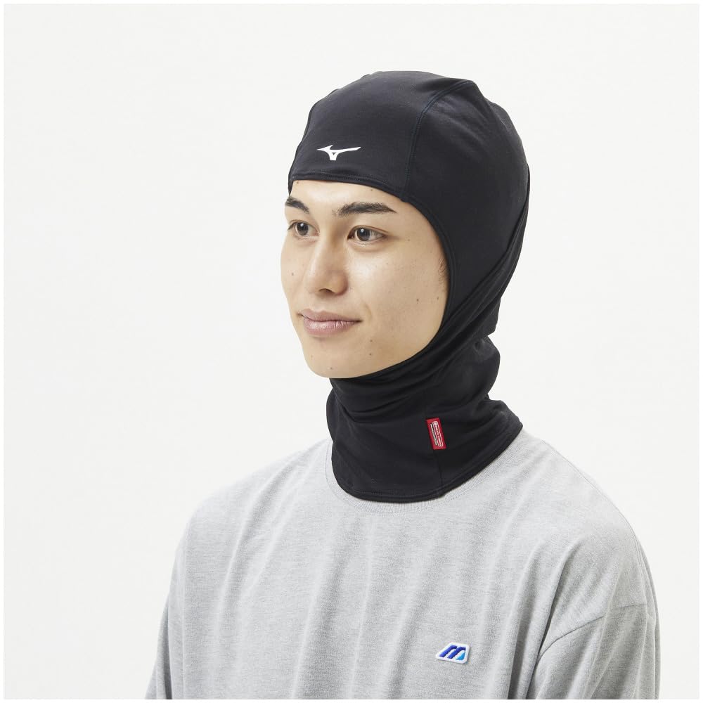 Mizuno Breath Thermo Breath for Everyday and Cold Size F Balaclava, Heat-Generating Material, Thermo, Sports, Wear, Weather, B2JYB500, Unisex, Black,