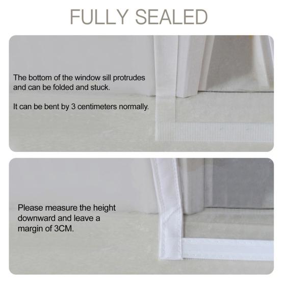 Fensterisolier-Set mit Reißverschluss Winter Thermoisolierte Fensterabdeckung mit Klebeband Wiederverwendbare Dicke Transparente Kunststofffolie zum Winterfestmachen