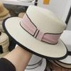 Hat women's summer casual fashion versatile straw hat women's sunshade retro flat top hat sun hat women's sunscreen