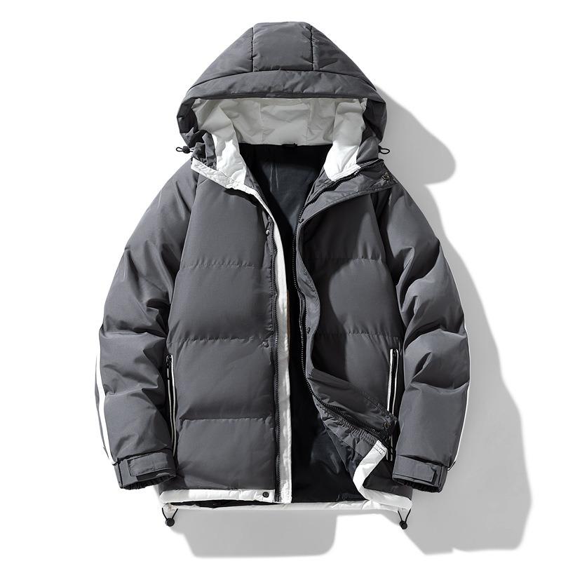 Winter cotton clothes men's new loose warm couple jacket trend thickened hooded bread jacket