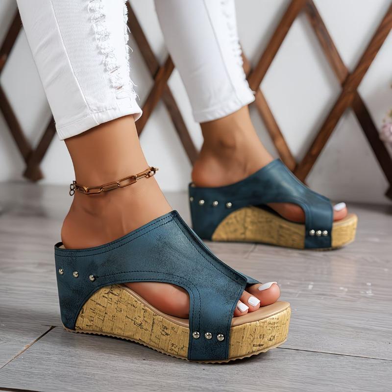 Women's shoes TEMU platform slippers open-toed retro heightening Roman sandals women's fish mouth muffin high-heeled slippers