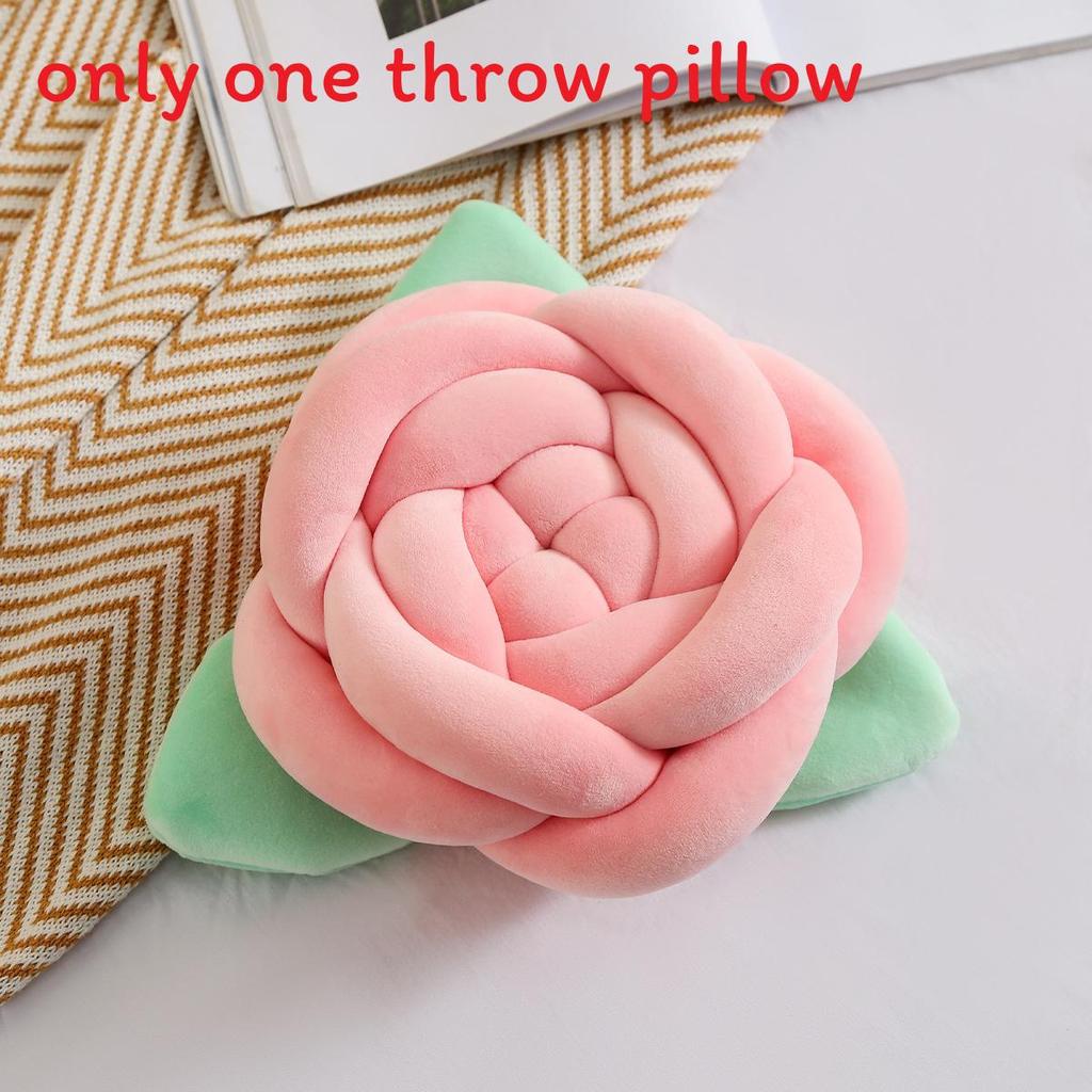 Small Fresh Pink Floral Cushion With Cotton Filling For Sofa Decor And Home Lounge