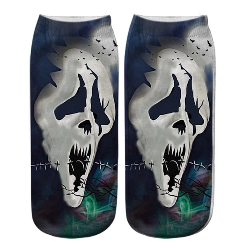 Halloween Cartoon Pumpkin Witch for Cat 3D Printed Short Ankle Socks Gift for Wo