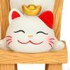 Lucky Cat Statue Animal Sculpture Cartoon Resin Kitten Figurine Desktop Ornament for Table Bedroom