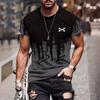 Pattern printed men's comfortable T-shirt, pattern T-shirt men's summer clothing, men's clothing