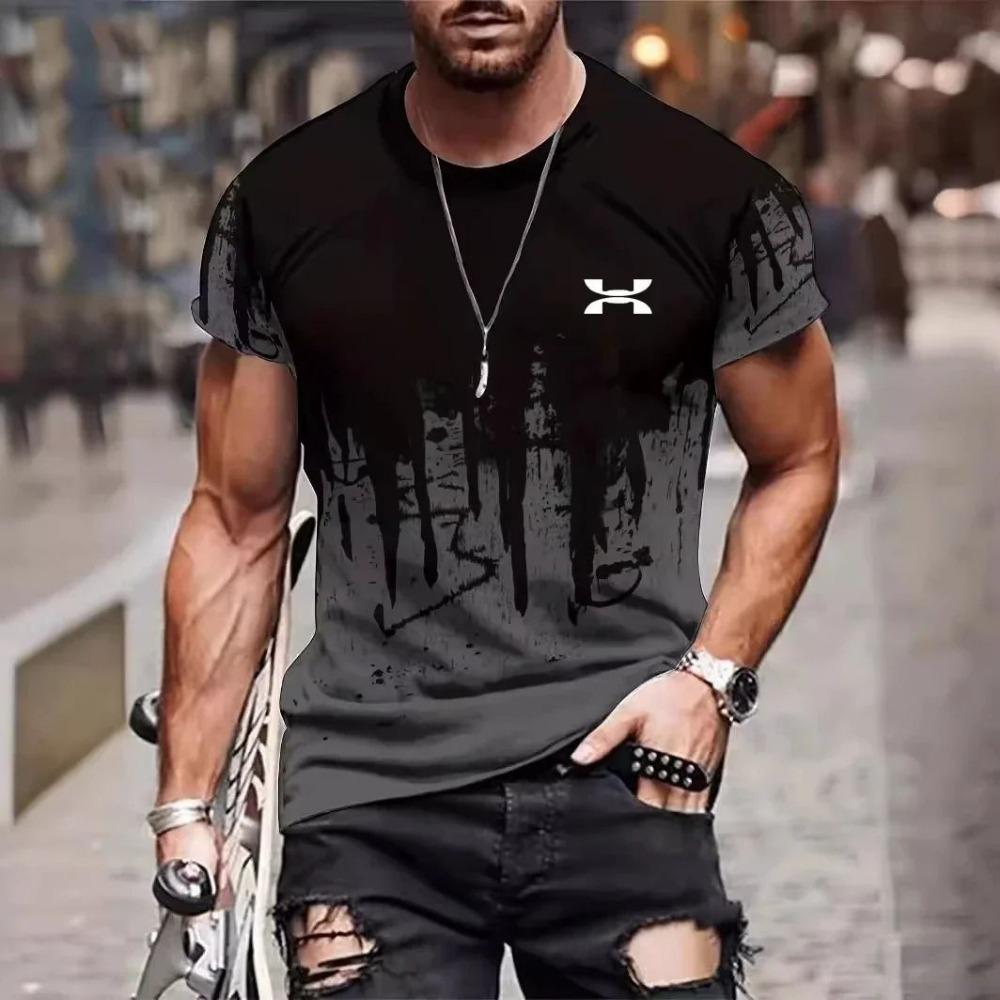 Pattern printed men's comfortable T-shirt, pattern T-shirt men's summer clothing, men's clothing