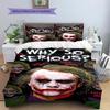 Joker Clown Pattern Bedding Quilt Set Quilt Cover Pillowcase Home Decoration Gift (1 * Duvet Cover + 2 * Pillowcase, Without Core)
