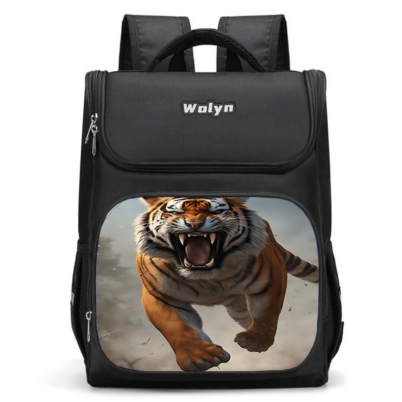 Stylish And Durable Tiger Backpack For Elementary School Kids Unisex High Capacity