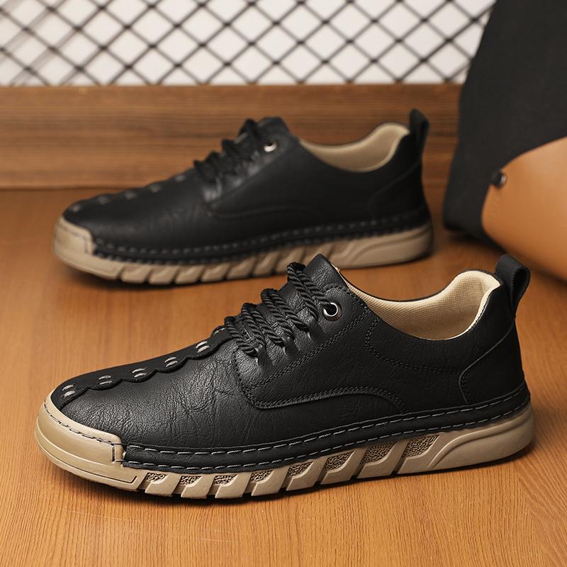 Fashion Leather Mens Sneakers Classic Comfortable Casual Shoes Outdoor Walking Footwear Big Size Male Treking Footwear Trainers