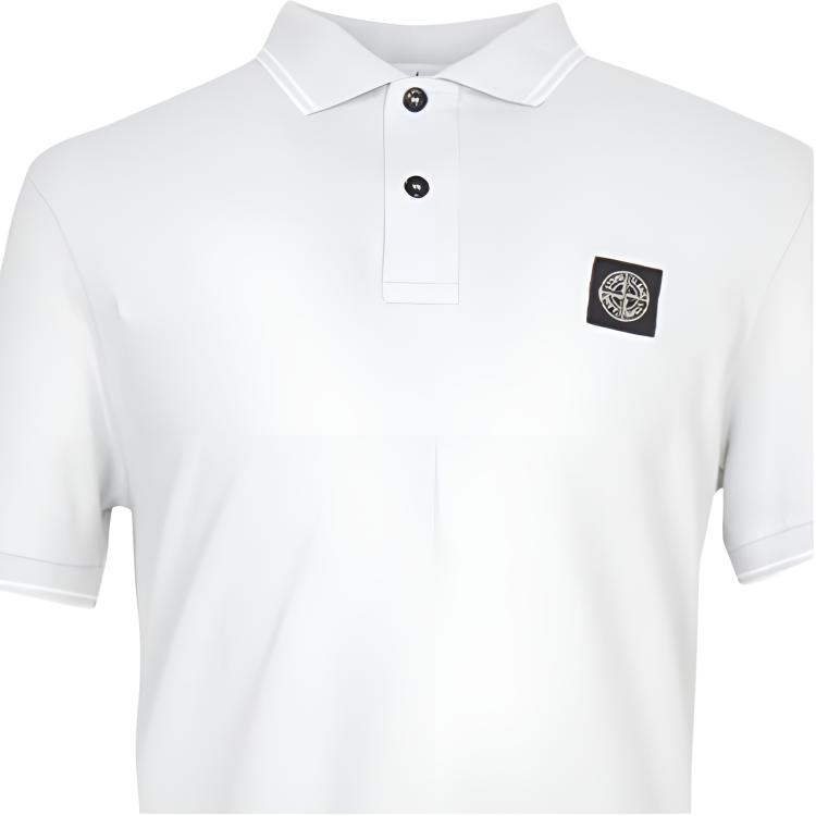 Stone Island Striped Badge Short Sleeve Polo Shirt Men tops L1S152200010S0018-V0041