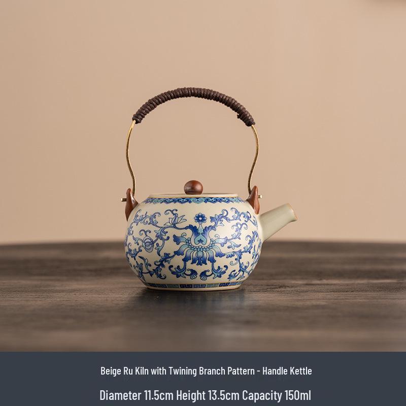 Qinghua Ru Kiln Ceramic Tea Caddy - High-End Moisture-Proof Storage for Green, White, and Pu-erh Tea, Chinese Style Sealed Jar