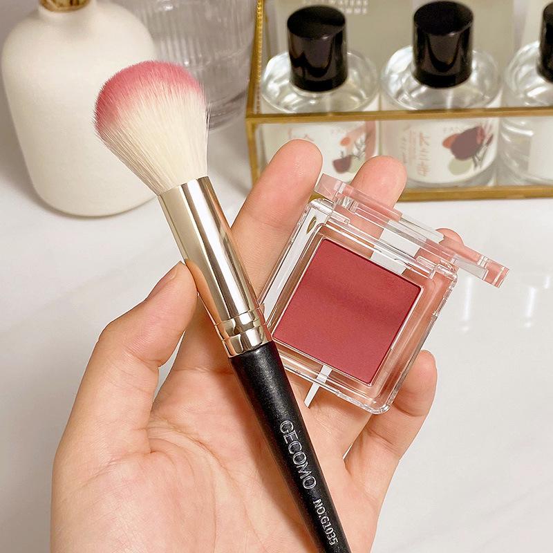 GECOMO Round Blush Brush: Smooth Application, Non-Absorbent, Soft Bristles, Portable Makeup Tool.