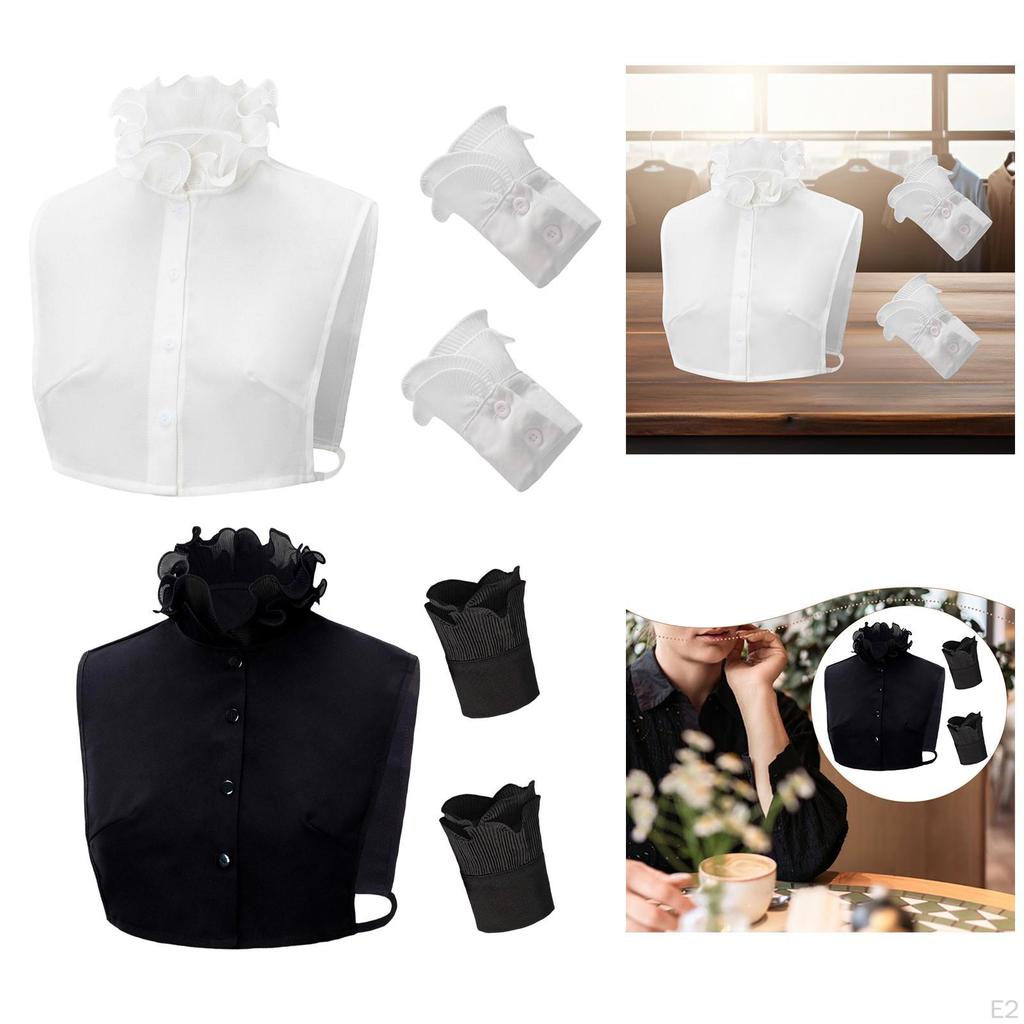 Maglietta con finto colletto alto decorativo in pizzo rimovibile Accessori per abbigliamento