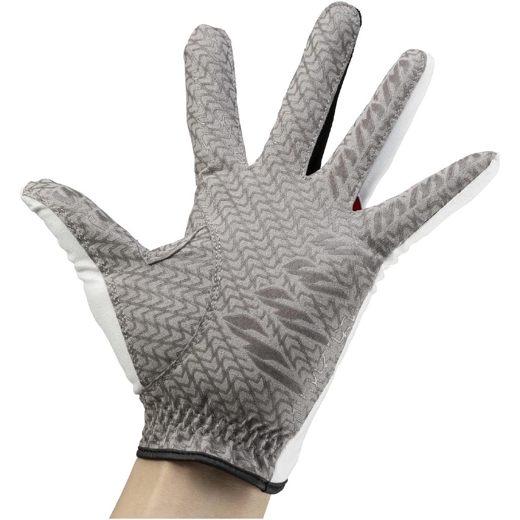 MIZUNO Double Grip Golf Set of Left 5MJMX401 Men's Gloves, 3, Hand, White/Red, 25cm,