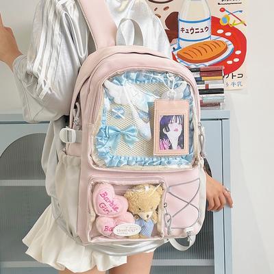 New High-value, Fresh and Sweet Candy-colored Backpack, Lightweight and Large-capacity Backpack for Junior High School Students