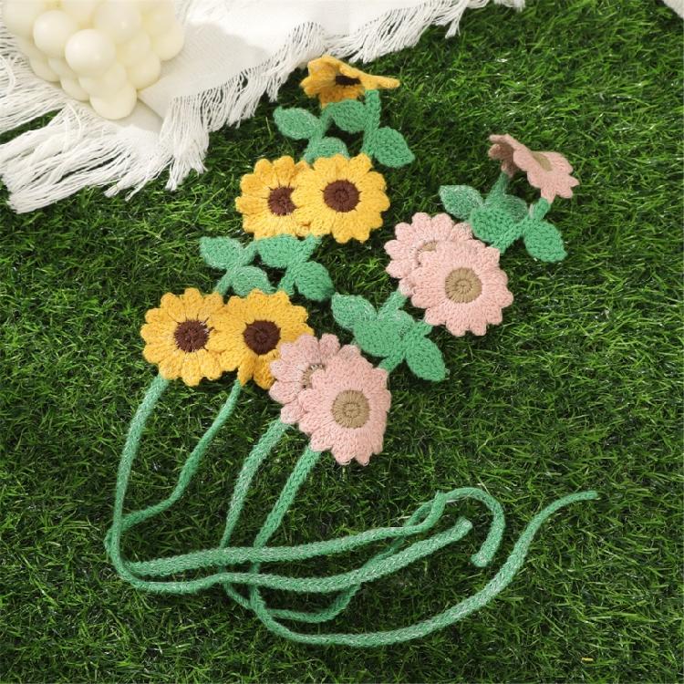 Soft Knitted Flower Hairband Adjustable Headwrap For Sensitive Scalp Beach Wedding Or Daily Use