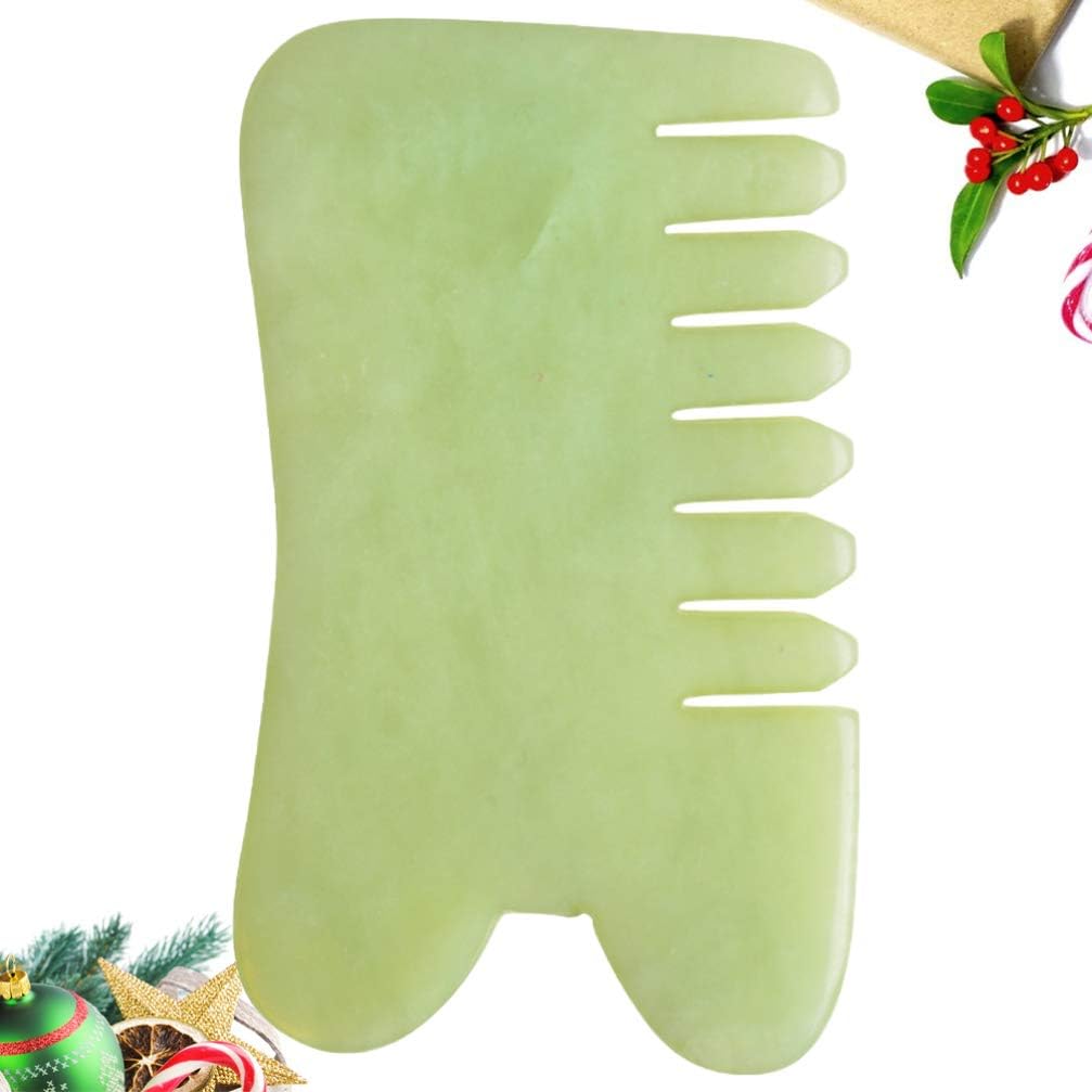 ARTIBETTER 1pc Jade Massage Comb Guasha Comb Jade Hair Comb Jade Gua Sha Massage Tool Jade Massager for Head Caring, Relaxation
