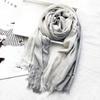 Wrinkled Unisex Striped Scarf Soft Tassel Bufandas Shawls Fashion Long Neckerchief