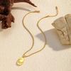 Retro Twist Chain Moon Pendant Stainless Steel Necklace Women's Fashion Personality Titanium Steel Electroplated 18K Gold Jewelry