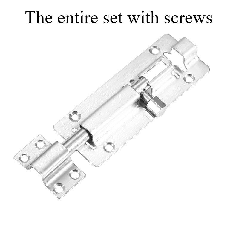 

1 КОМПЛЕКТ защелки для двери из нержавеющей стали, противоугонный дверной засов, подходит для квадратных замков для ванной комнаты, деревянных дверей и окон, устанавливаемых в доме. 4 in