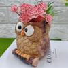 Cartoon Owl Planter Resin Hydroponic Flower Holder Creative Animal Vase  Green Plants Potted