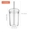 3er-Pack Kaffeetassen aus Glas mit Deckel und Strohhalm, 16 oz Eiskaffeetasse mit gewölbten Deckeln, klares Kaffeetassen-Set aus Glas zum Selbermachen
