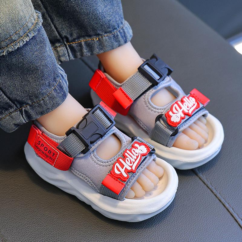 Children's Sandals for Boys New Summer Soft-soled Anti-Slip Velcro Beach Shoes for Boys, Boys, Kids, Middle-Aged and Adults
