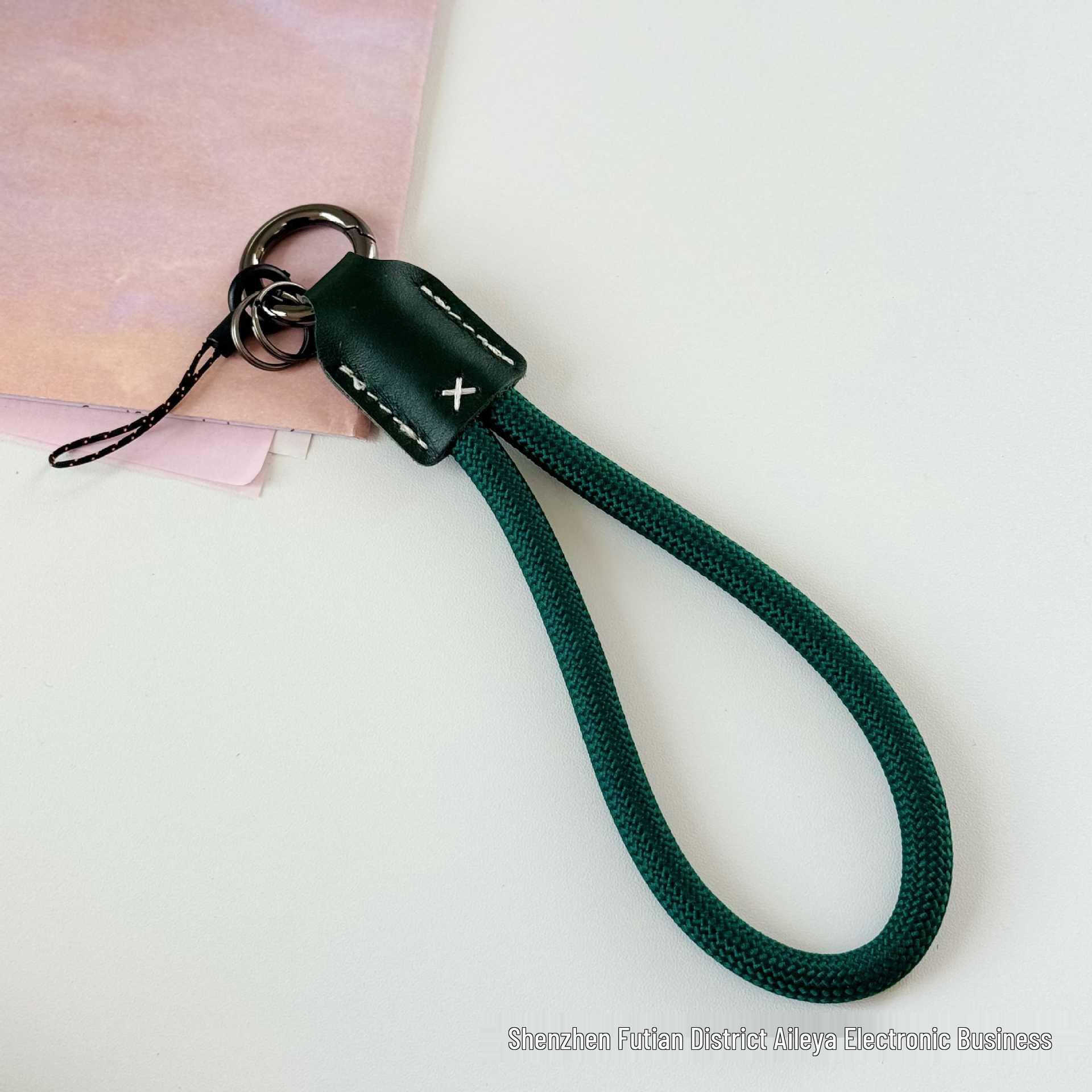 Durable Leather Sporty Phone & Camera Lanyard with Anti-Loss Nylon Rope