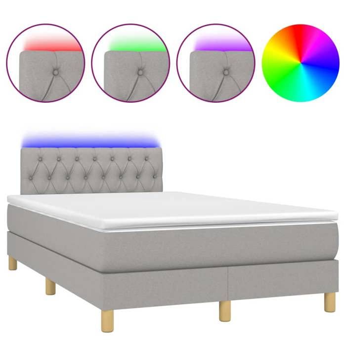 Maison Exclusive - Sommier à lattes de lit matelas LED Gris clair 120x200 cm Tissu