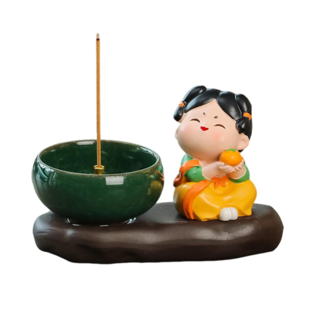 Creative Cartoon Girl Incense Burner Tang Dynasty Lady Cute Sticks Incense Tray Housewarming Gift