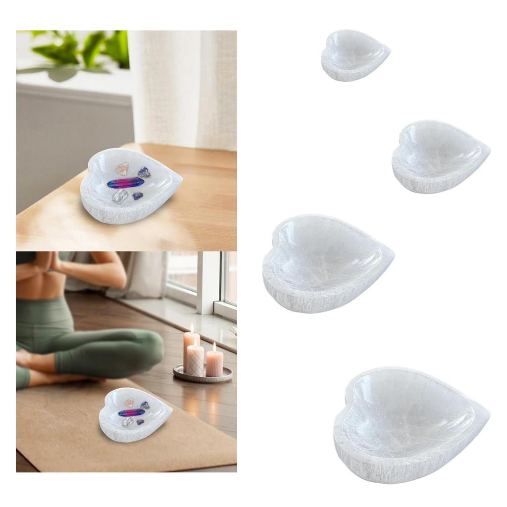 Selenite Crystal Bowl Home Decoration Housewarming Gift Centerpiece Table Decoration Modern Crafts Ornament Heart Shape Decor