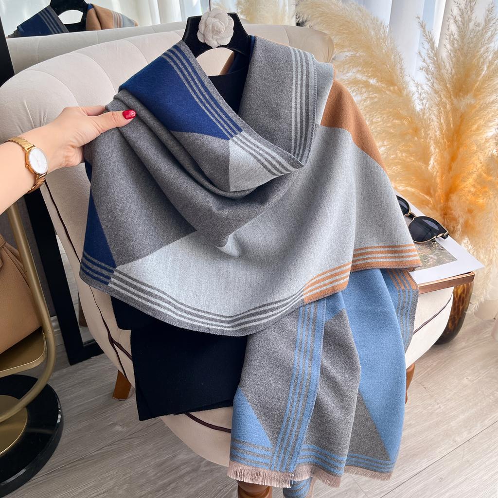  Luxury Winter Cashmere Scarf Women New Design Warm Pashmina Blanket Poncho Scarves Female Print Shawl Thick Foulard Bufanda