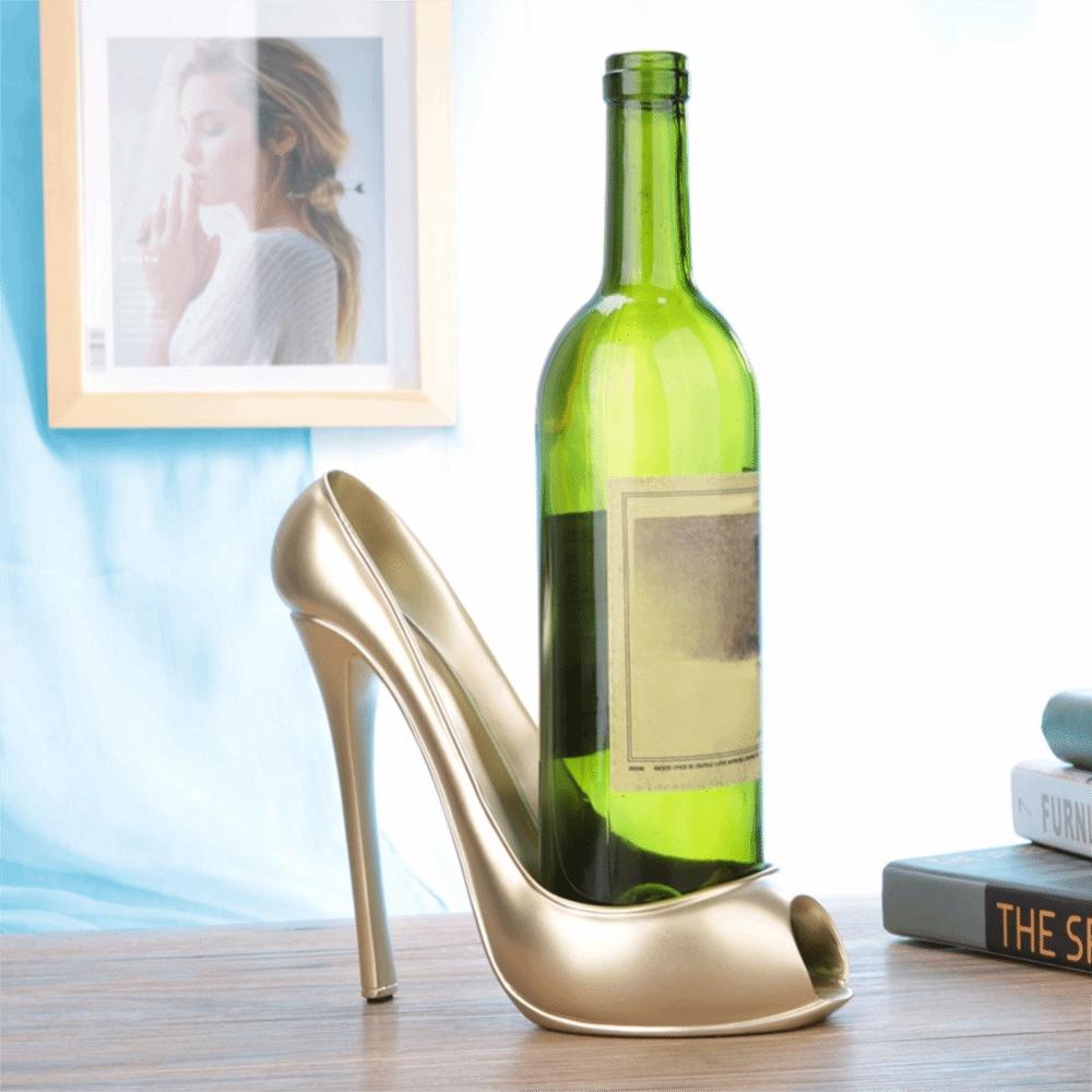 Gold High Heel Wine Rack High Heel Shape Wine Bottle Storage Unique Wine Bottle Holder Restaurant