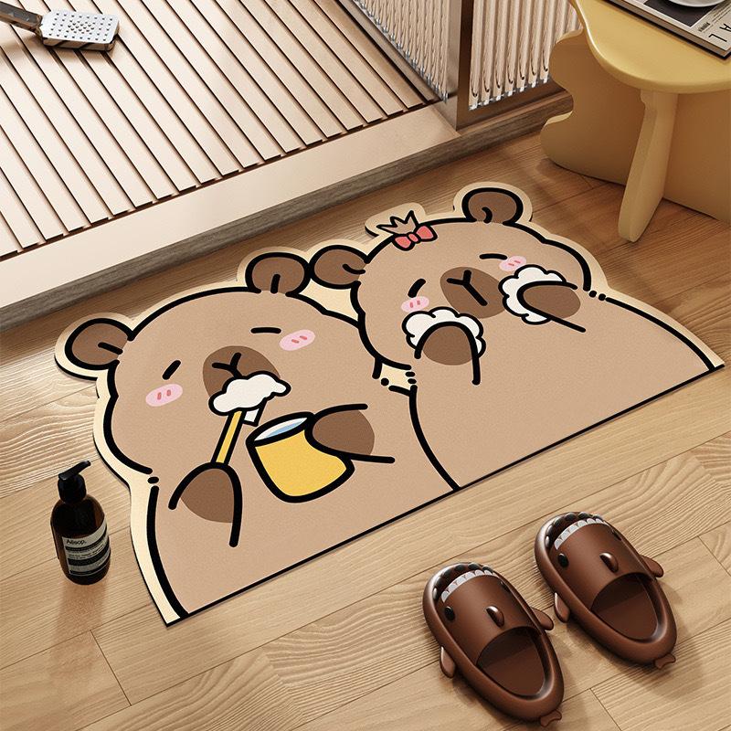 

Diatom Mud Style Floor Mat Bathroom Floor Surface Mat Washroom Moisture-wicking Foot Mat Entry Door Mat Durable Durable 50X80cm