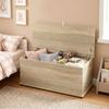 Storage Chest, Storage Bench with Hinged Lid and Safety Hinges, 100 X 40 X 40 Cm, Natural