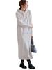 ANGELIEBE Maternity Nursing Extra Warm Warm Maxi Long for and Postpartum Size Ice Beige Dress, Fleece-Lined, Hoodie, Sleeves, Pre- Nursing, M,