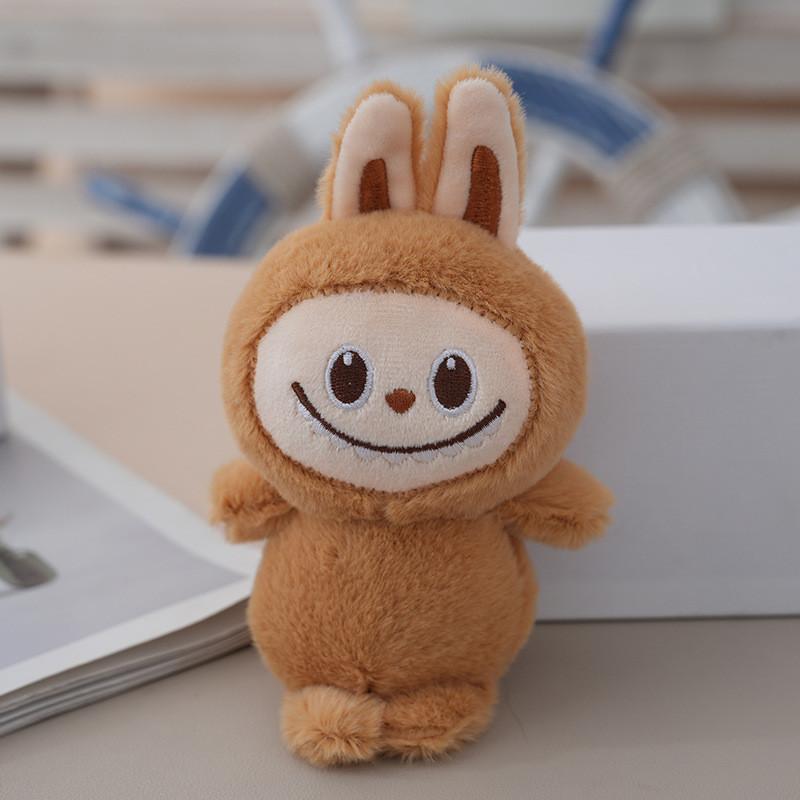 Plush Multicolour Keychain With Long Pile Fur And Pp Cotton Filling