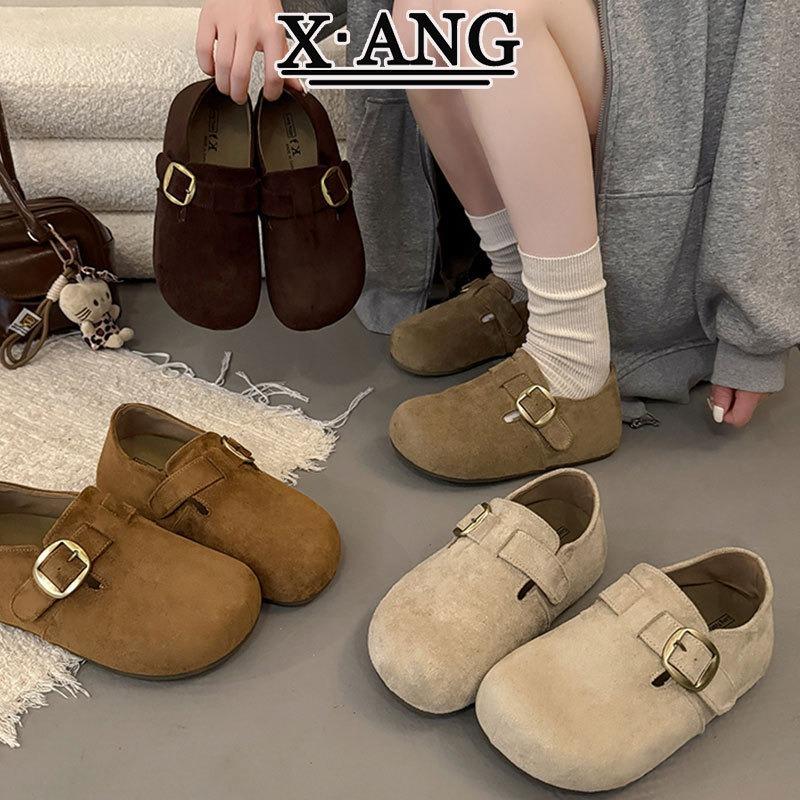 Cowhide version inner height-increasing women's shoes all-inclusive autumn new one-pedal single shoes casual child