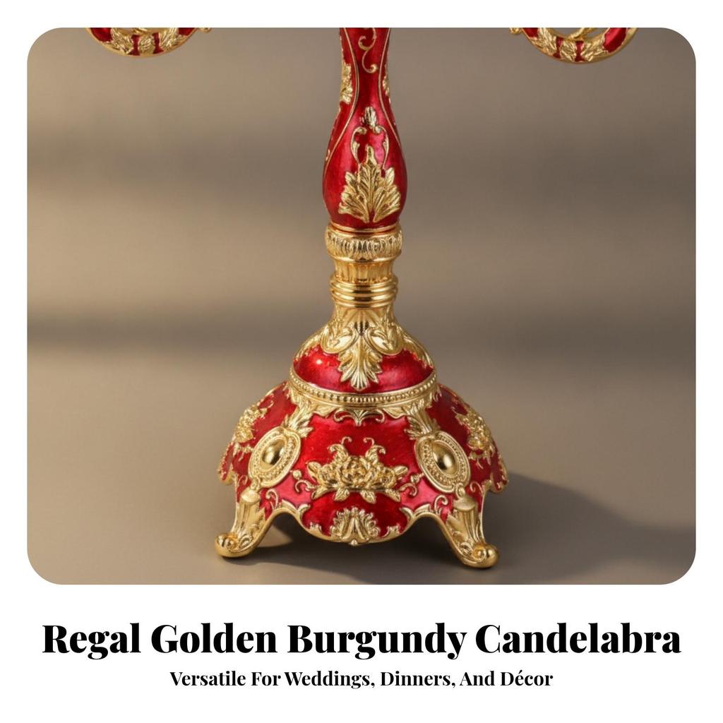 Five-Arm Candelabra Elegant Zinc Alloy Candlestick with Four Feet