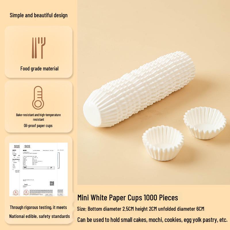 Snowy Niang High-Temp Resistant Oil-Proof Cupcake & Mooncake Baking Mold Paper Cup with Support Bottom.