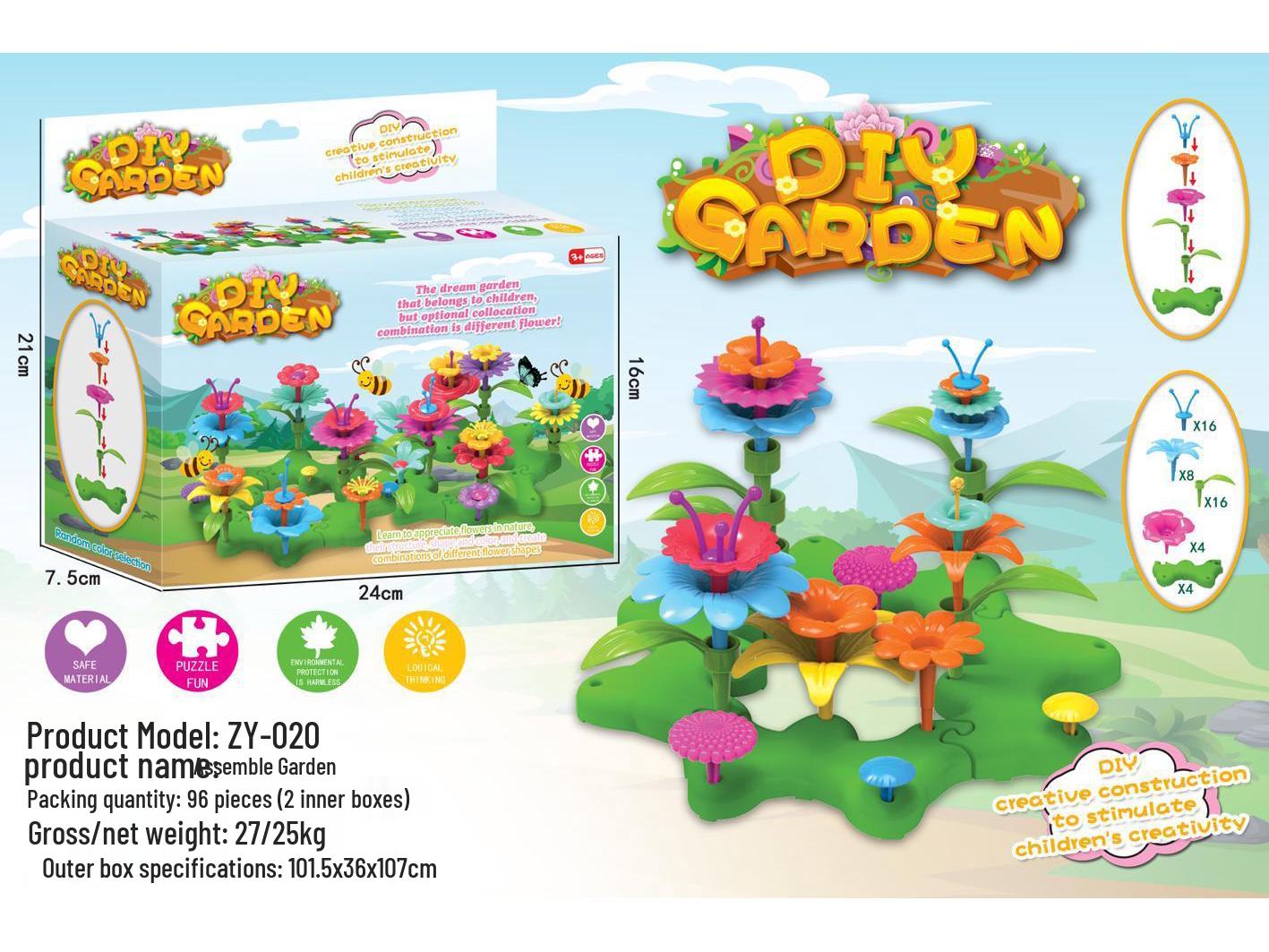 

DIY Ever-Changing Flower Puzzle Toys for Kids - New Chinese Style Garden Building Blocks & Handicrafts