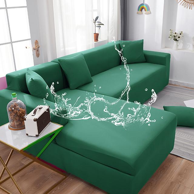 Waterproof Sofa Covers Solid Color Corner Couch Covers Elastic Sofa Cover Living Room Couch Set For Pets Kids