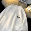 Hua Men's Heavyweight Embroidered Cotton Hoodie - Trendy Spring/Autumn Student Style, Loose Fit Long Sleeve