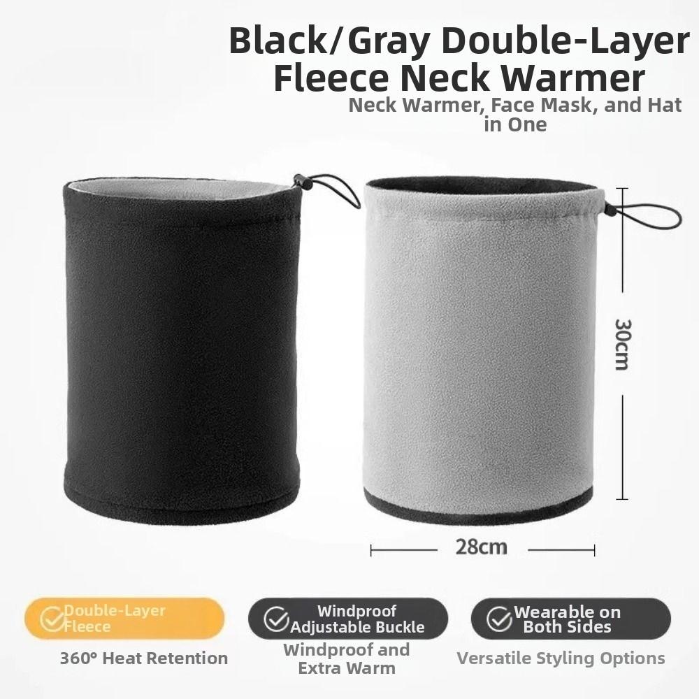 Masque Facial de Camping Couleur Unie Chaud Velours Cordon de Serrage Écharpe Cyclisme Écharpe Polaire Polaire Unisexe