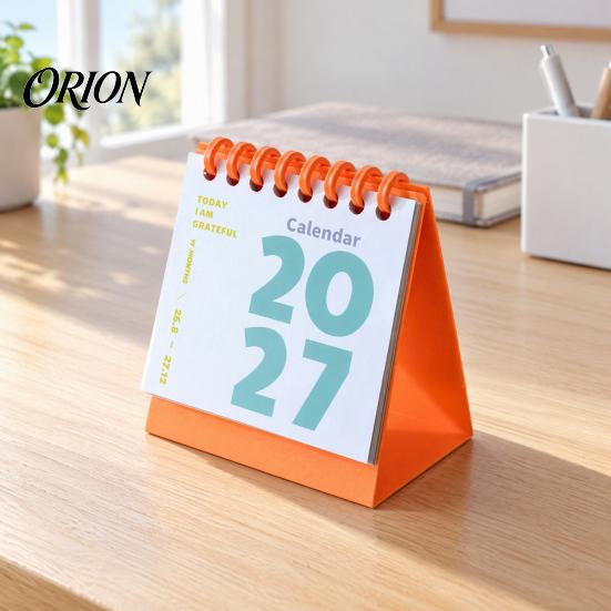 2027 Desktop Calendar Mini Desk Calendar, Spiral Bound Standing Flip Monthy Schedule Planner Small for Home Office