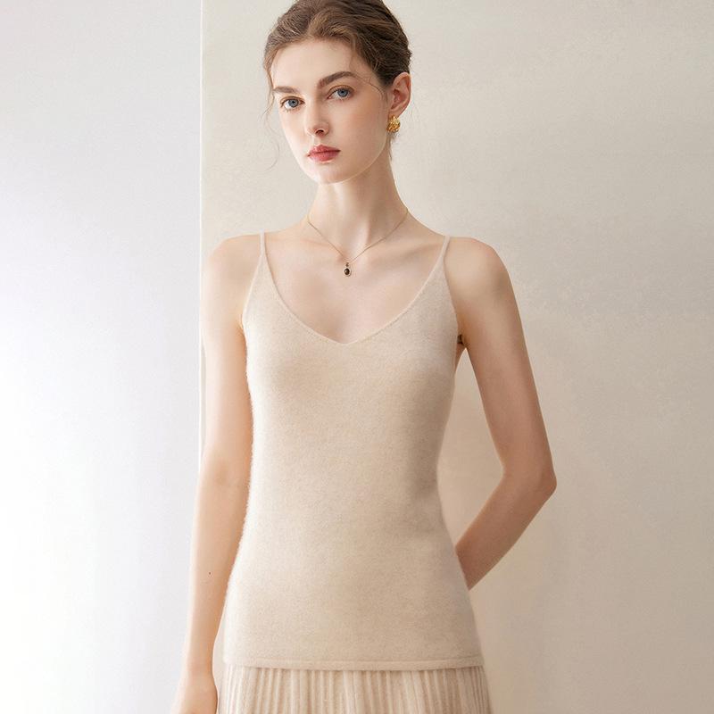 Women's Cashmere V-Neck Sweater Vest - Autumn/Winter Style