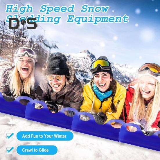 

54 большой коврик для снегоходов, гибкие сворачивающиеся сани для сноуборда для взрослых, пластиковый снежный слайдер, летающий ковер, зимнее скоростное оборудование для катания на санях синий