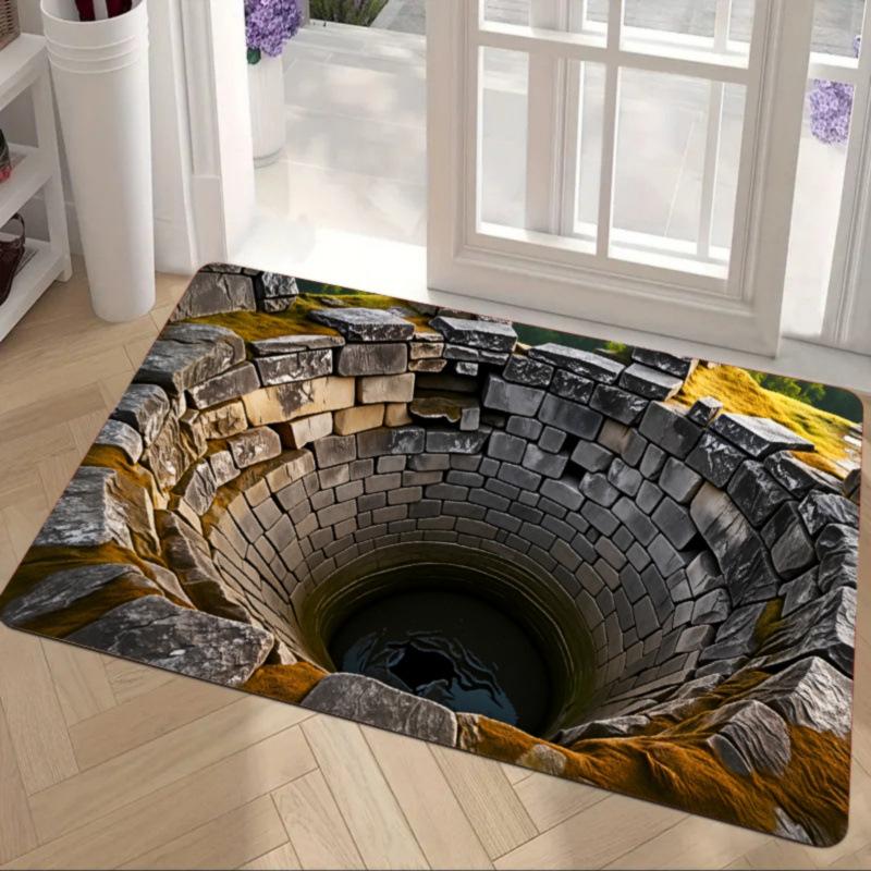 3D Stereoscopic Vision Floor Mat, Entrance Foyer Carpet, Dirt-resistant and Easy-to-maintain Crystal Velvet Floor Mat